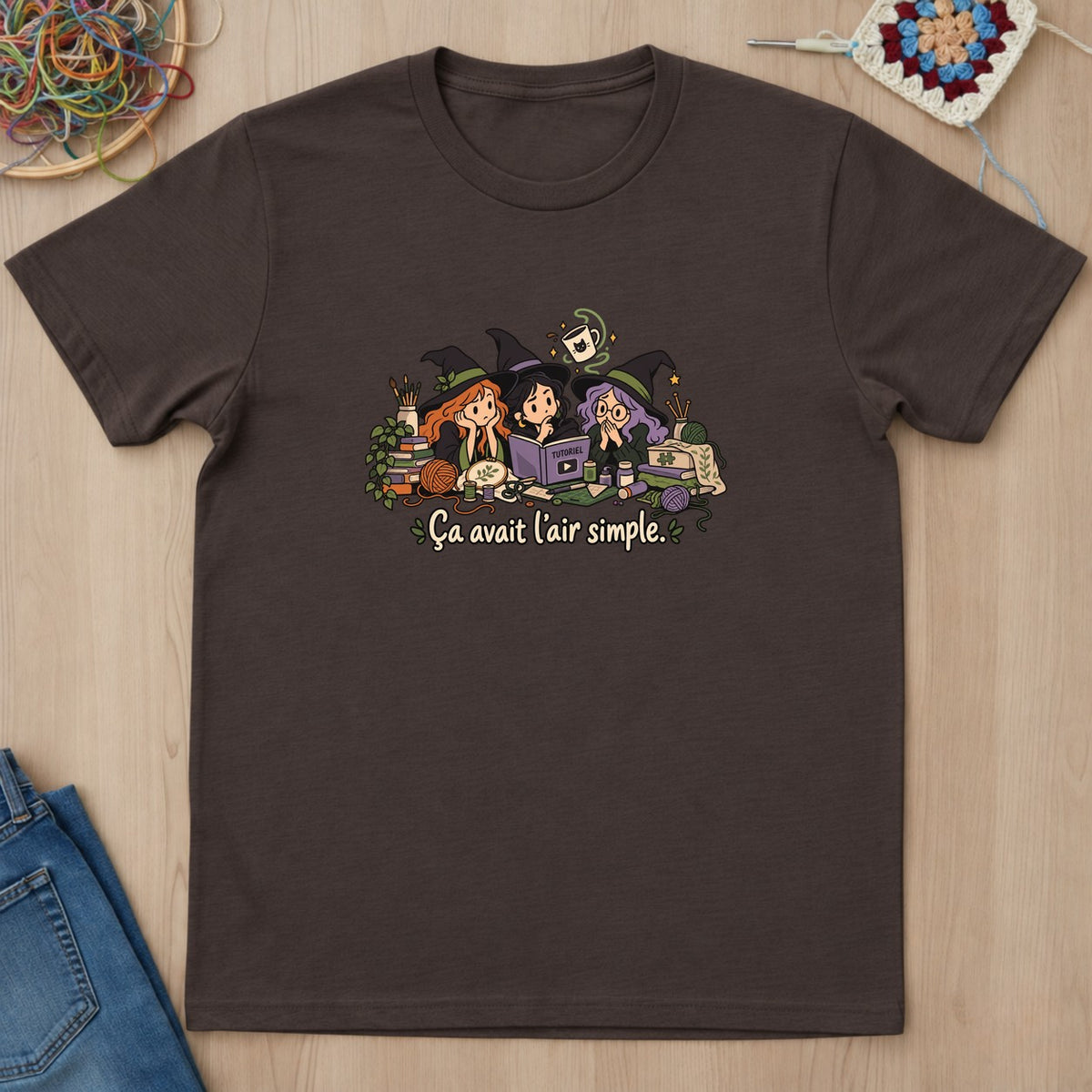 T-shirt mockup — Dark Chocolate