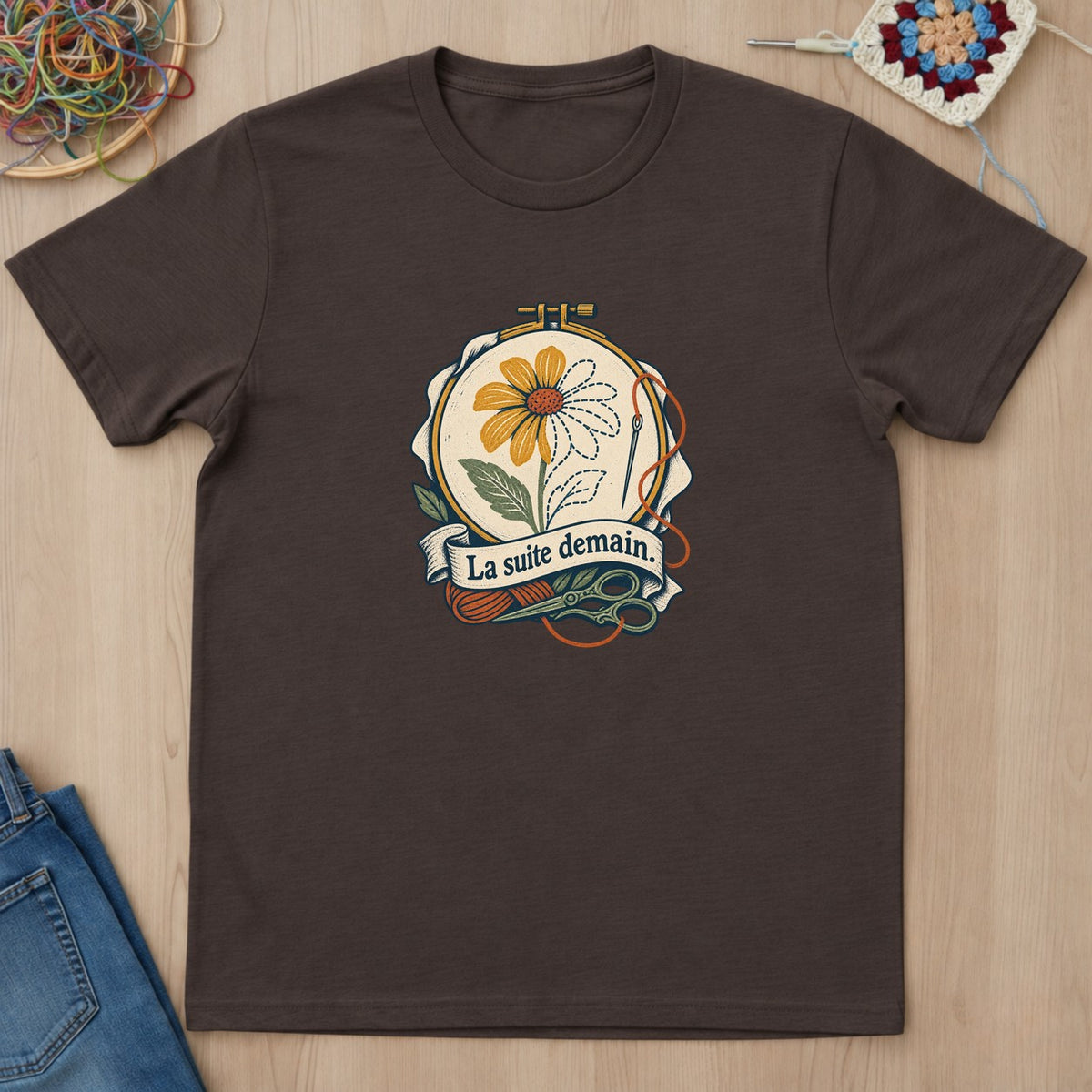 T-shirt mockup — Dark Chocolate