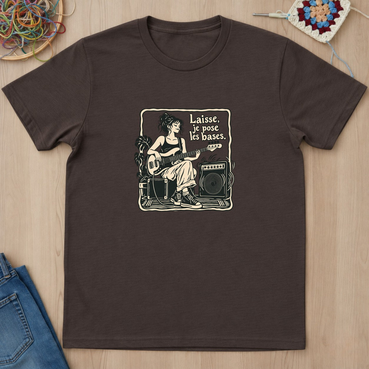 T-shirt mockup — Dark Chocolate