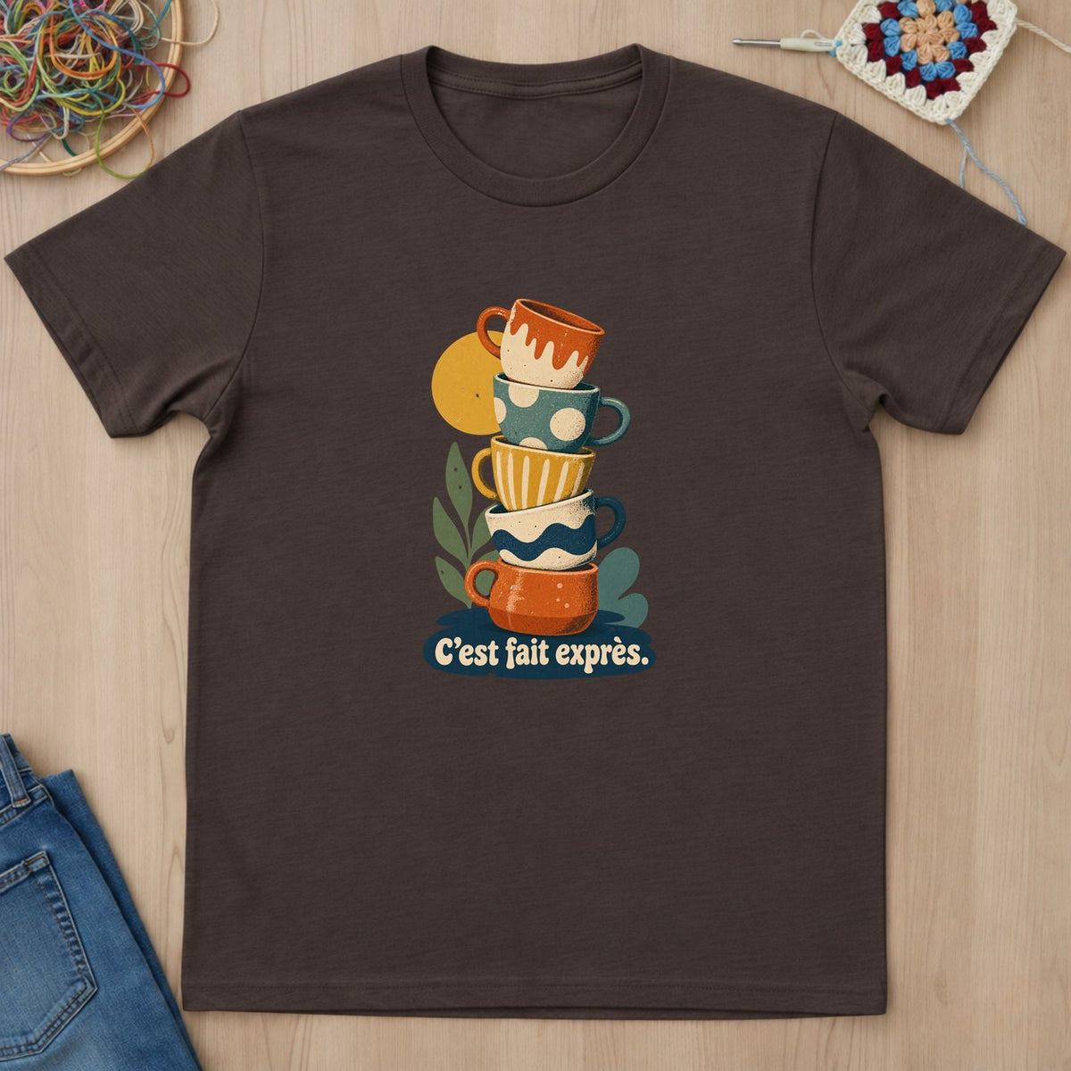 T-shirt mockup — Dark Chocolate