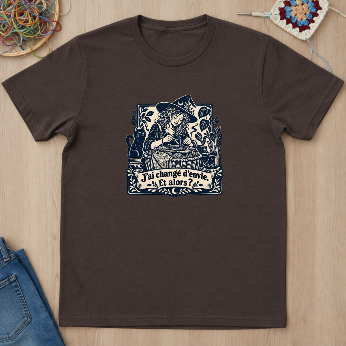 T-shirt mockup — Dark Chocolate