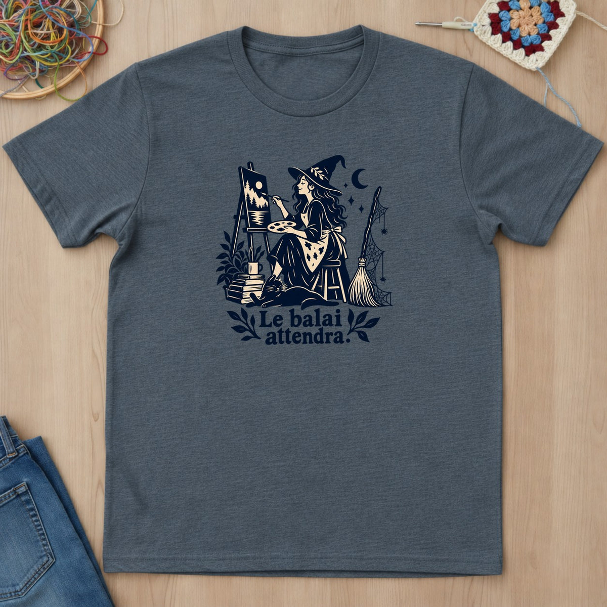 T-shirt mockup — Dark Heather