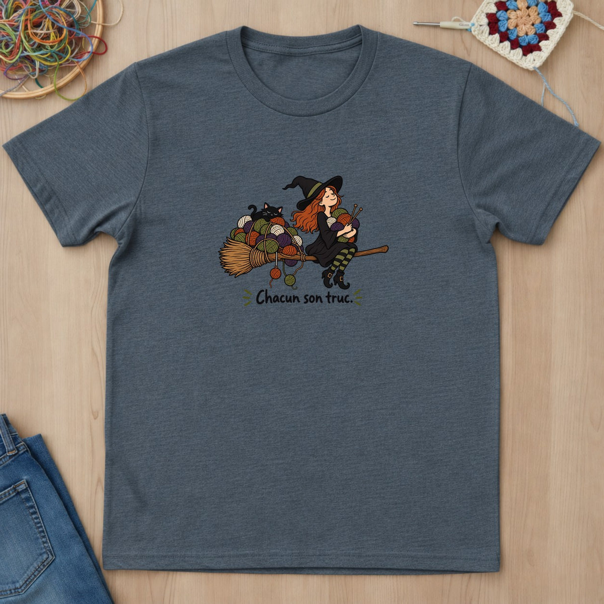 T-shirt mockup — Dark Heather
