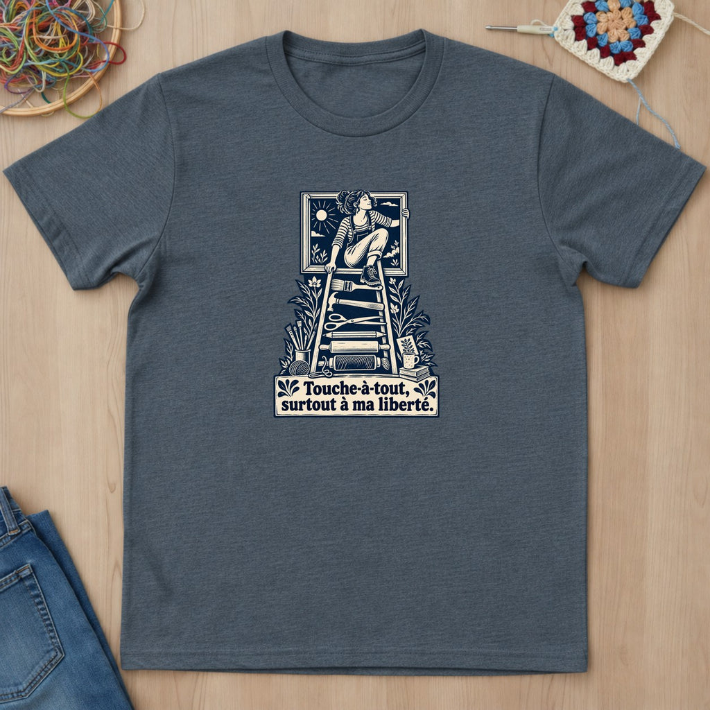 T-shirt mockup — Dark Heather