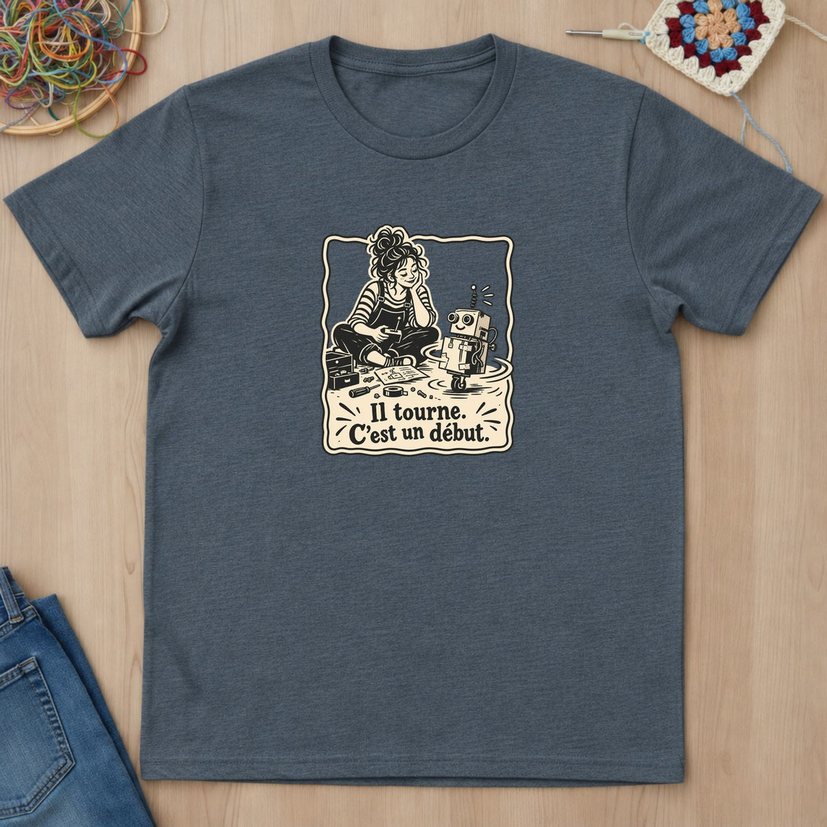 T-shirt mockup — Dark Heather