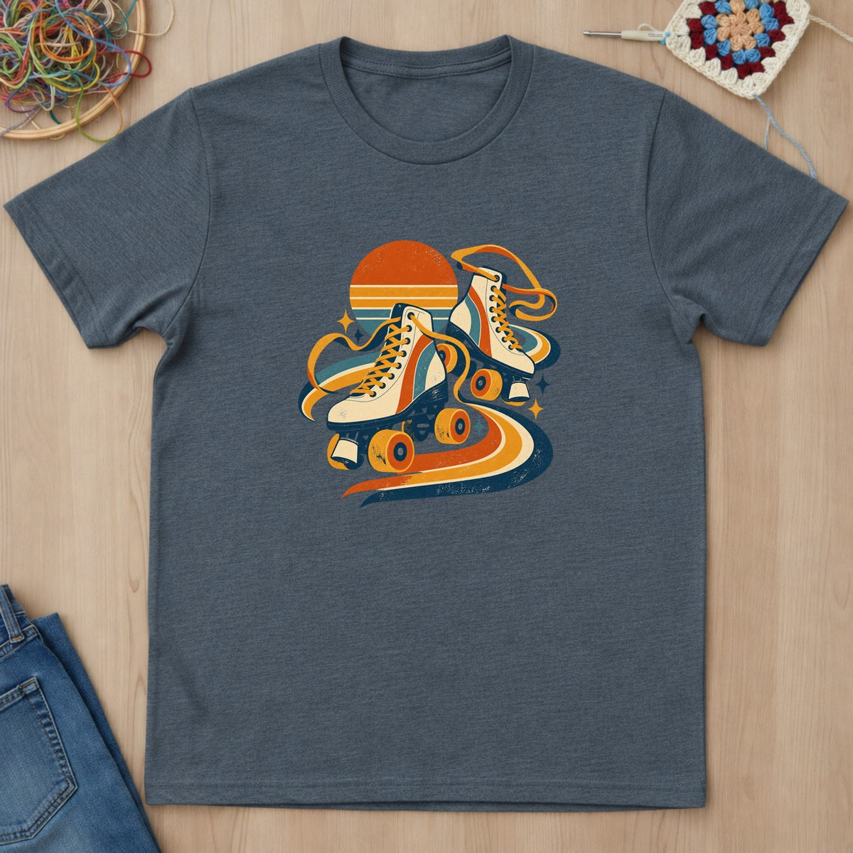 T-shirt mockup — Dark Heather