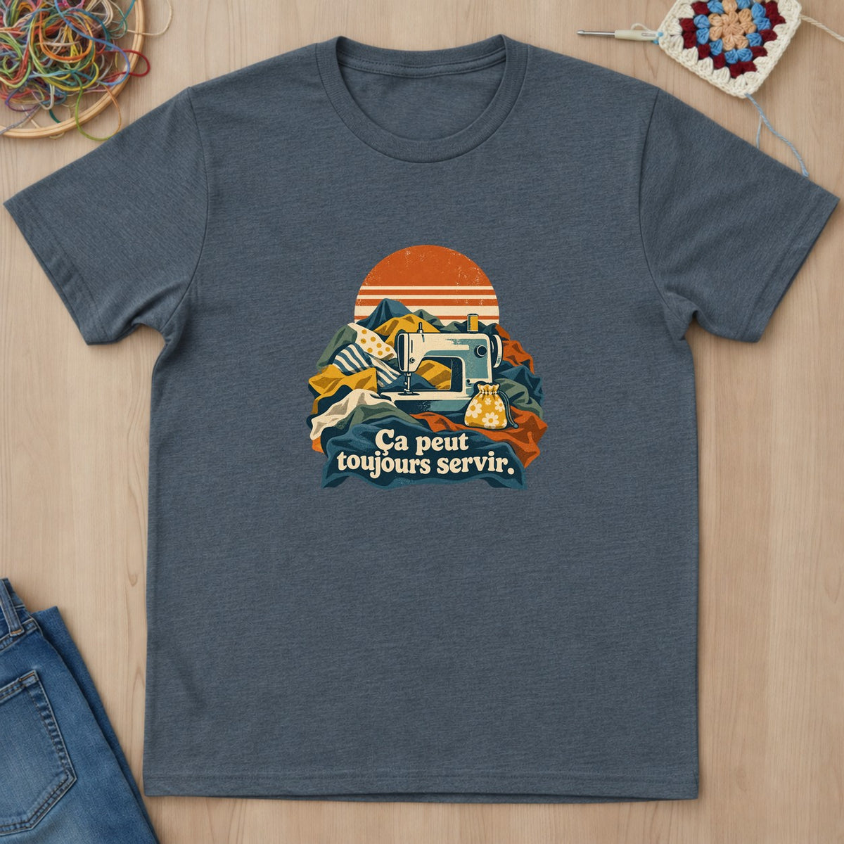T-shirt mockup — Dark Heather