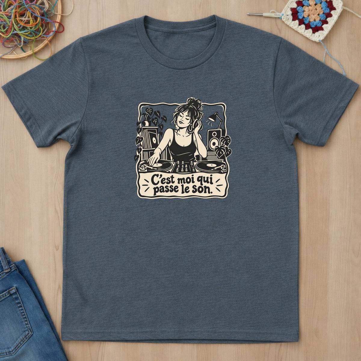 T-shirt mockup — Dark Heather