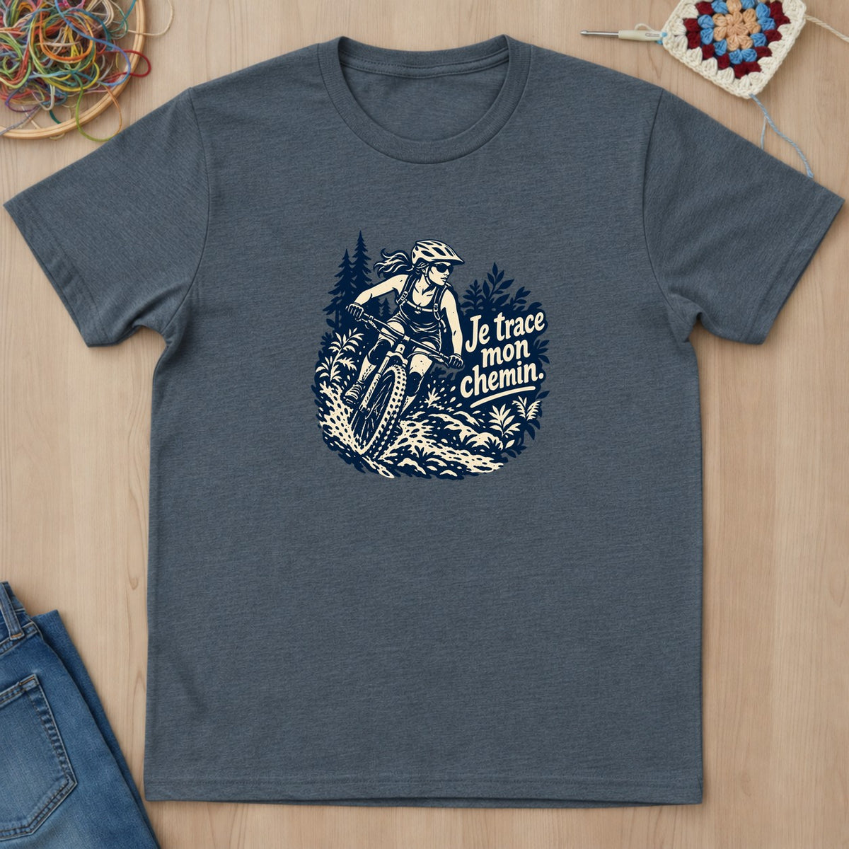 T-shirt mockup — Dark Heather