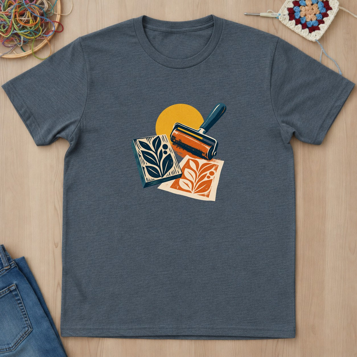 T-shirt mockup — Dark Heather
