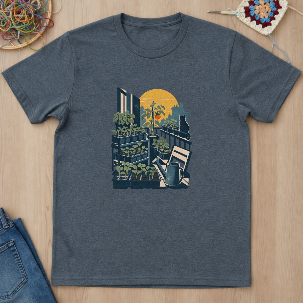 T-shirt mockup — Dark Heather
