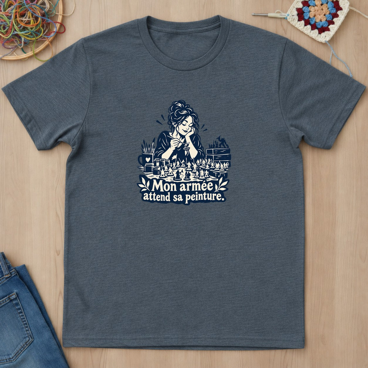 T-shirt mockup — Dark Heather