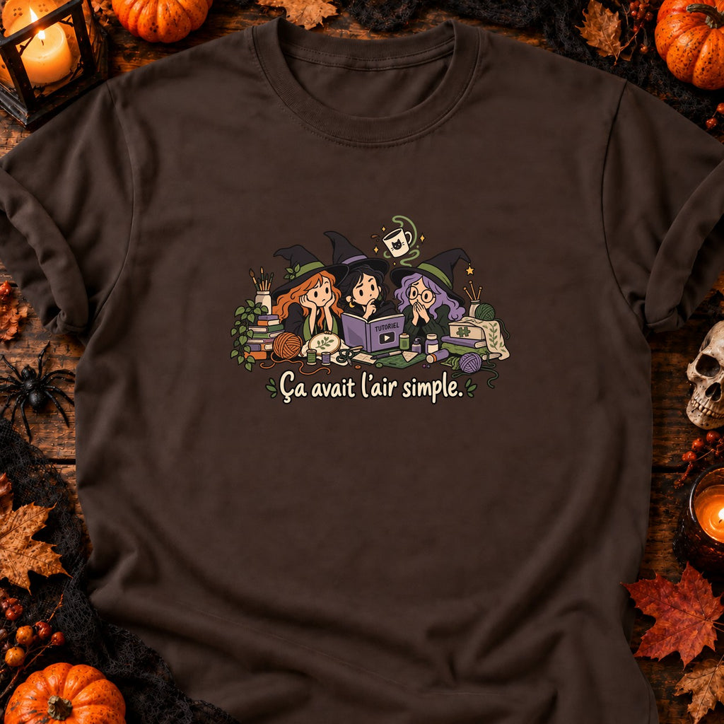 Trois sorcières et mug magique — T-shirt chocolat
