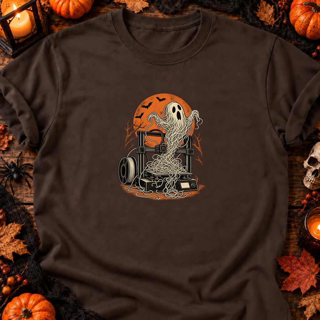 Fantôme spaghetti d'imprimante 3D — T-shirt chocolat