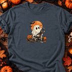 Petit robot fantôme vintage — T-shirt gris anthracite chiné