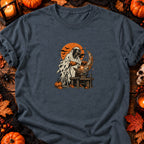 Fantôme soudeur et lune en métal — T-shirt gris anthracite chiné