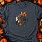 Squelette mécano vélo vintage — T-shirt gris anthracite chiné