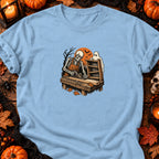 Squelette menuisier rétro — T-shirt bleu clair