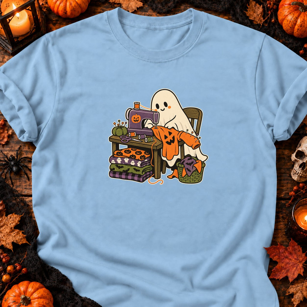 Fantôme couturier à la machine — T-shirt bleu clair