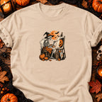 Squelette peintre citrouille vintage — T-shirt naturel