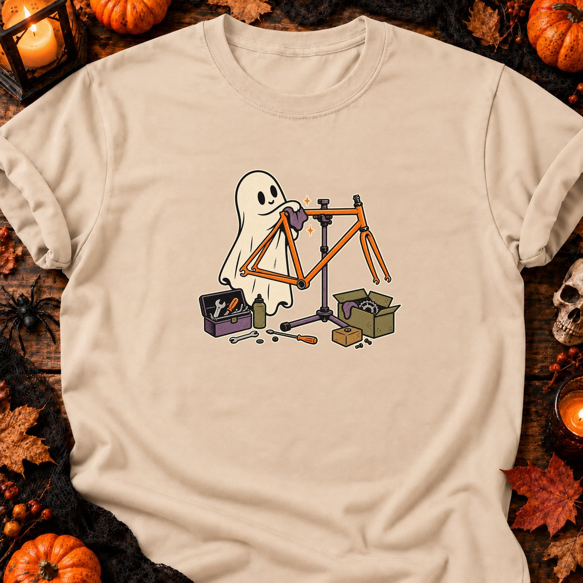 Fantôme restaurant un cadre de vélo — T-shirt naturel