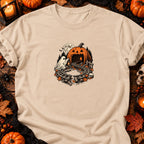 Fantôme et circuit de train d’Halloween — T-shirt naturel