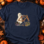 Fantôme restaurant un cadre de vélo — T-shirt bleu marine