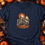 Squelette maquettiste avion vintage — T-shirt bleu marine