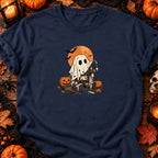 Petit robot fantôme vintage — T-shirt bleu marine
