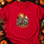 Squelette maquettiste avion vintage — T-shirt rouge