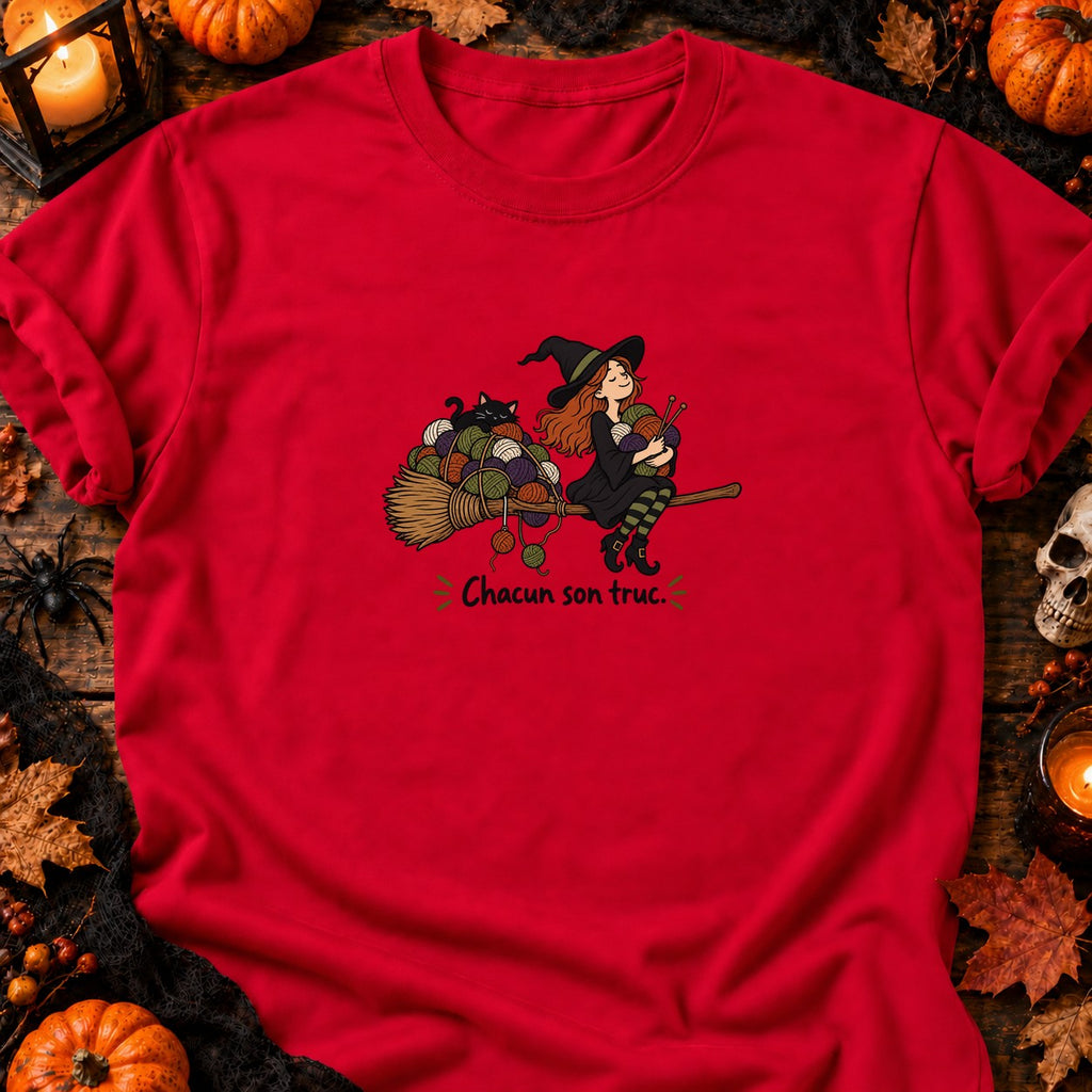 Sorcière et pelotes Chacun son truc — T-shirt rouge