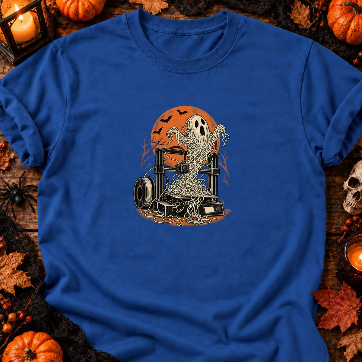 Fantôme spaghetti d'imprimante 3D — T-shirt bleu roi