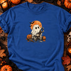 Petit robot fantôme vintage — T-shirt bleu roi