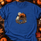 Fantôme et circuit de train d’Halloween — T-shirt bleu roi