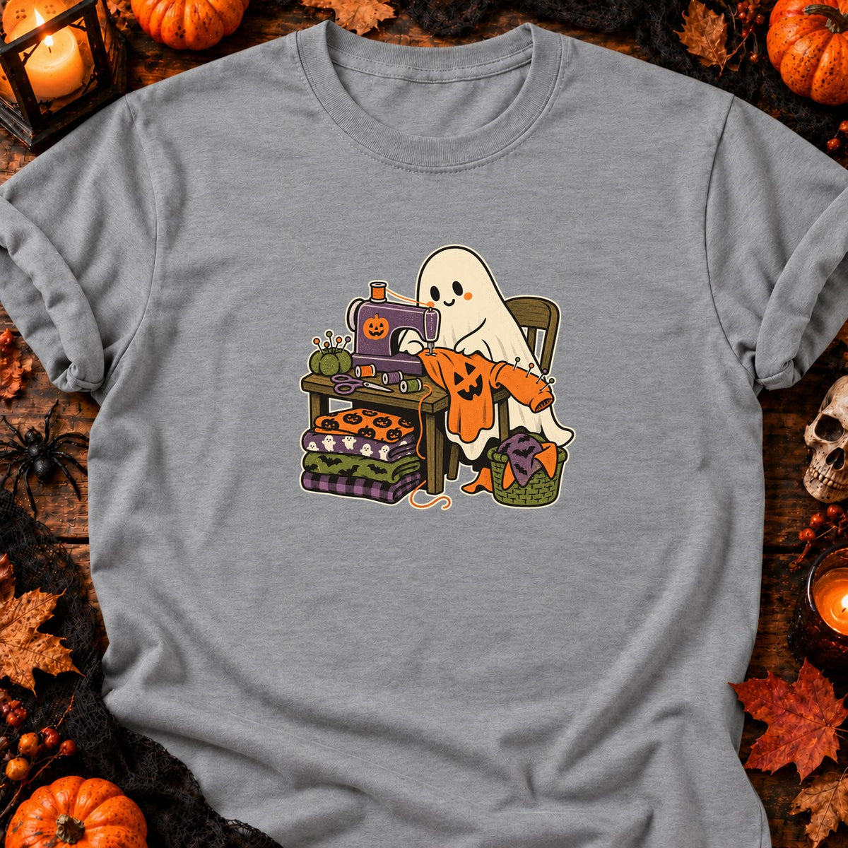 Fantôme couturier à la machine — T-shirt gris chiné