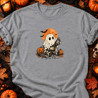 Petit robot fantôme vintage — T-shirt gris chiné
