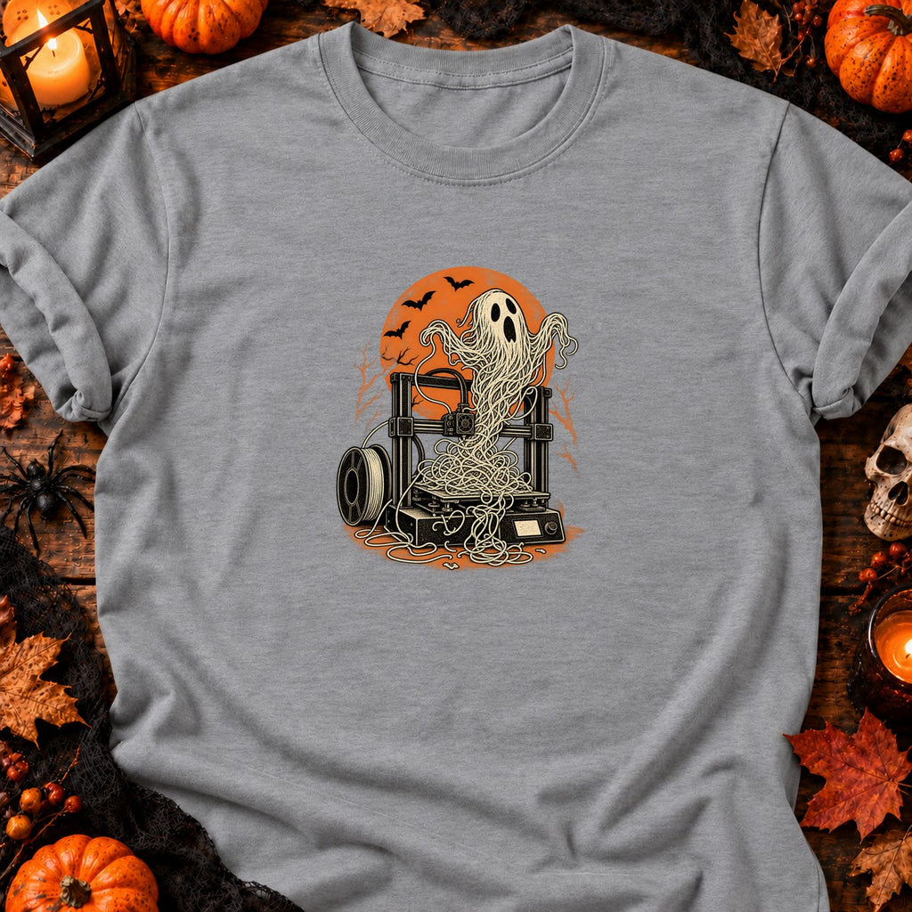 Fantôme spaghetti d'imprimante 3D — T-shirt gris chiné
