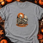 Squelette maquettiste avion vintage — T-shirt gris chiné