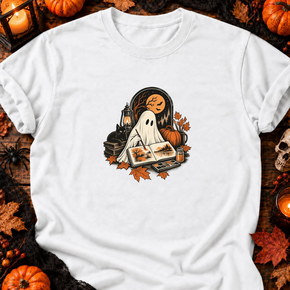 Fantôme aquarelliste d'automne — T-shirt blanc