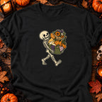 T-shirt Skeleton Market Basket Halloween, coloris noir