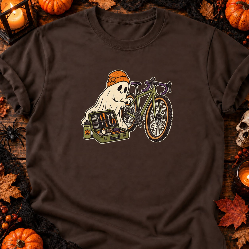 T-shirt Fantôme cycliste et kit de réparation, coloris chocolat foncé