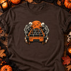 T-shirt Baby-foot squelette vintage, coloris chocolat foncé