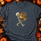 T-shirt Skeleton Market Basket Halloween, coloris gris foncé chiné
