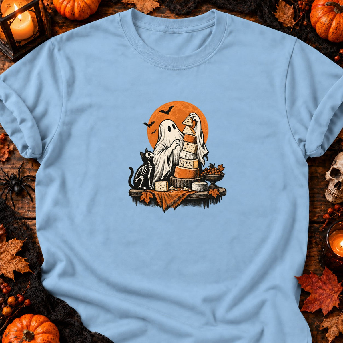 Fantôme et tour de fromages T-Shirt — T-shirt Light Blue