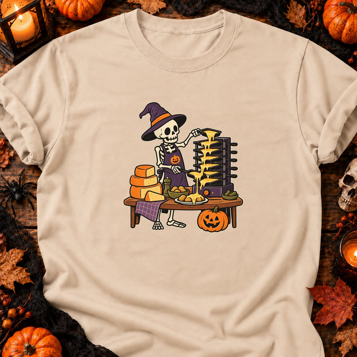 T-shirt Squelette raclette de l’enfer, coloris naturel