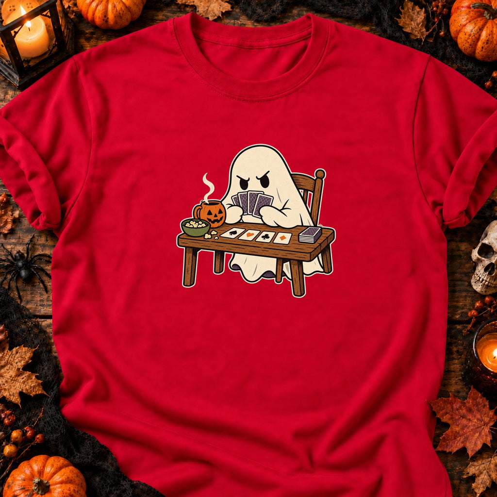 T-shirt Fantôme beloteur sérieux, coloris rouge