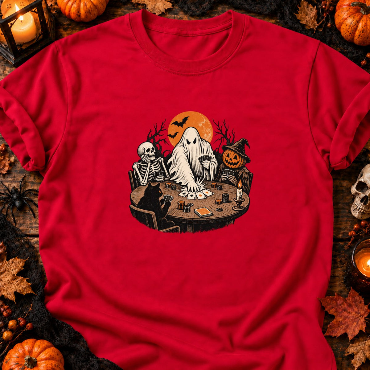 T-shirt Fantôme au poker vintage, coloris rouge