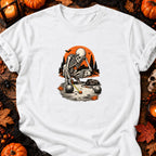 T-shirt Squelette et boules de pétanque, coloris blanc