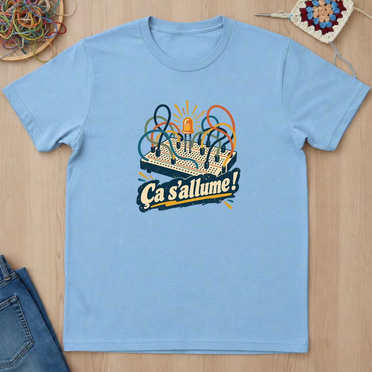 T-shirt mockup — Light Blue