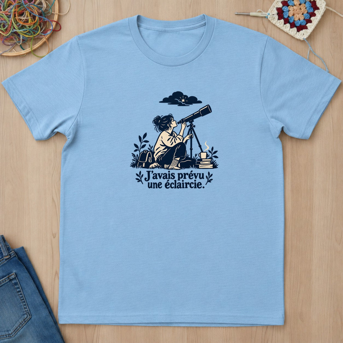 T-shirt mockup — Light Blue
